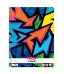 Herlitz Brulion na spirali A4, 80 kartek w kratkę, Neon Art