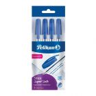 Długopis tradycyjny wkład niebieski, Pelikan Super Soft Stick, 4 sztuki