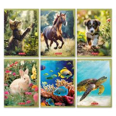 Zeszyt A5, 32 kartki w kratkę, Animals