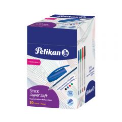 Długopis tradycyjny 4 kolory, Pelikan Super Soft Stick, ilość 50 sztuk