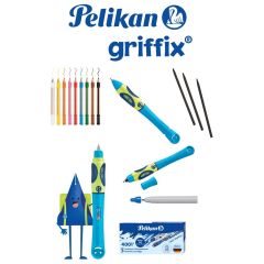 Pelikan Griffix Zestaw kl.1-3 Neon Fresh Blue dla leworęcznych