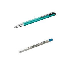 Zestaw Długopis Snap automatyczny do szkoły biura, turkusowy, Metallic + wkład