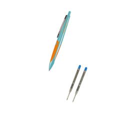 Zestaw Herlitz My.Pen Długopis automatyczny szkolny, niebieski wkład, turkusowo-pomaranczowy bez opakowania + 2 wkłady