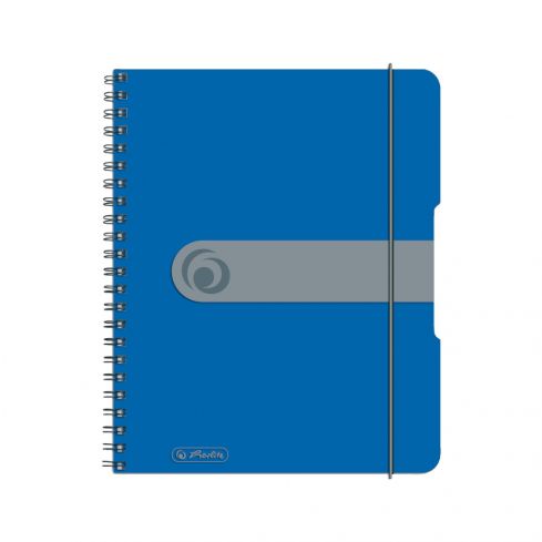 Brulion na spirali A5, 80 kartek w kratkę, Easy Orga, PP, niebieski