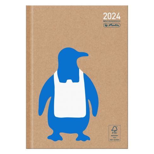 Kalendarz dzienny A5, ECO & SzSzymankiewicz, pingwin 2024