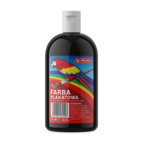 Herlitz Farba plakatowa w butelce, 500 ml, czarna