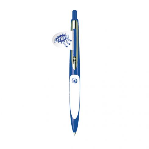 Herlitz My.Pen Długopis automatyczny szkolny, niebieski wkład, niebiesko-biały bez opakowania
