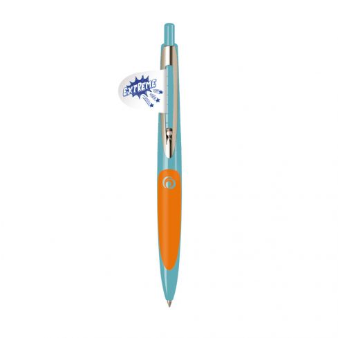 Herlitz My.Pen Długopis automatyczny szkolny, niebieski wkład, turkusowo-pomaranczowy bez opakowania