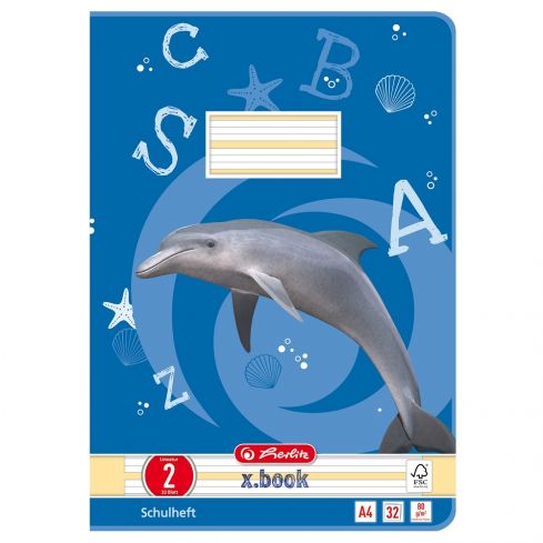 Zeszyt do nauki pisania, A4, motyw delfin