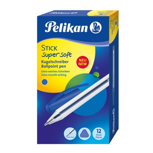 Długopis tradycyjny wkład niebieski, Pelikan Super Soft Stick, 12 sztuk
