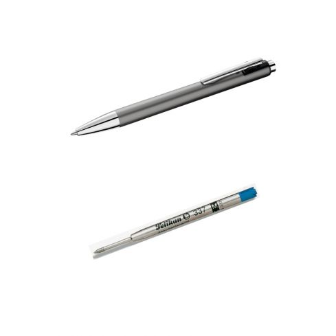 Zestaw Długopis Snap automatyczny do szkoły biura, Metallic platin + wkład