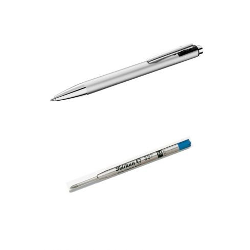 Zestaw Długopis Snap automatyczny do szkoły biura, Metallic silver + wkład