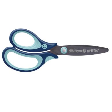 Nożyczki ergonomiczne Griffix dla leworęcznych, niebieskie