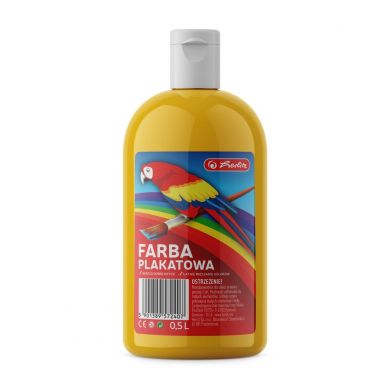 Herlitz Farba plakatowa w butelce, 500 ml, żółta
